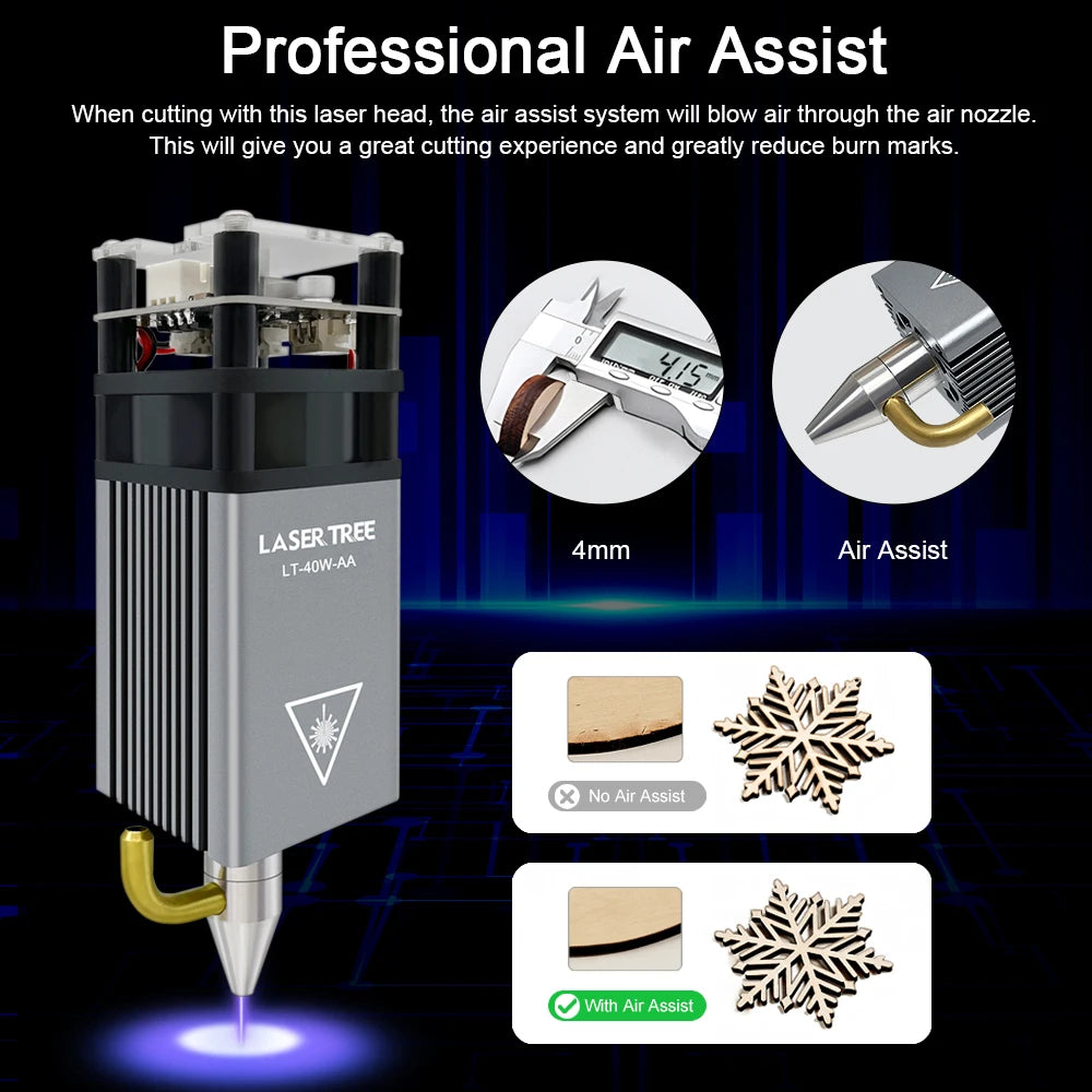 Air Assist TTL Laser Head Module 5W / 10W / 20W - Blue Light CNC Laser for Engraving & Wood Cutting