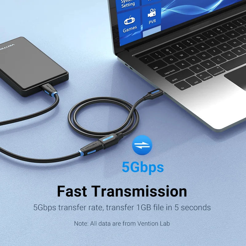 USB 3.0 Extension Cable (Male to Female) – 5Gbps High-Speed USB-A Data & Charging Cord for Smart TV, PS4, Xbox One, PC, Printers