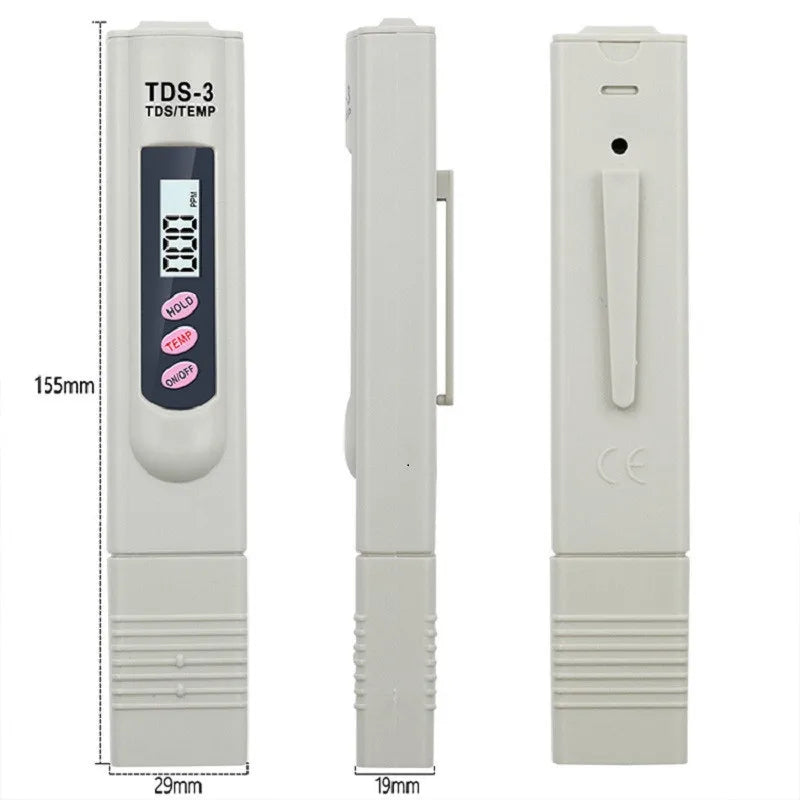 2-in-1 PPM TDS Water Meter Tester - Digital Drinking Water Quality Analyzer for Aquarium Hydroponics Pools
