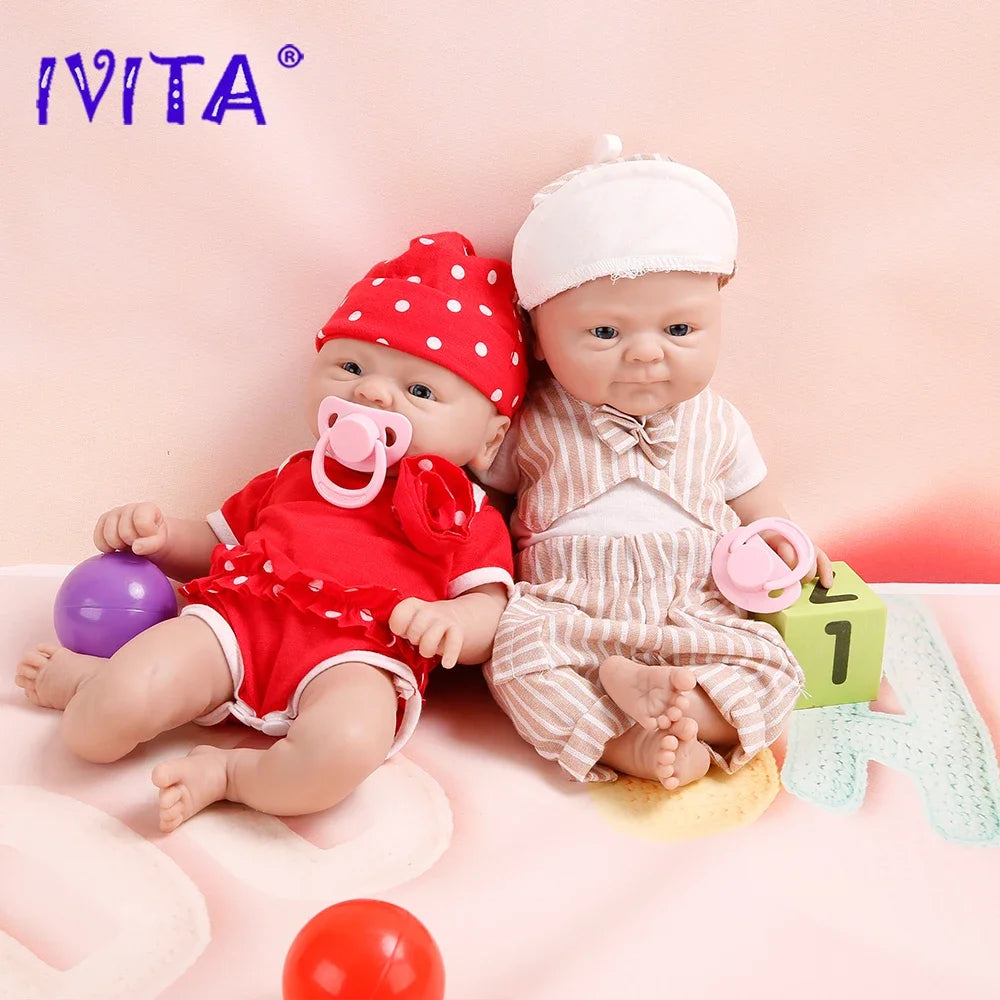 Full Silicone Reborn Baby Doll 14-15 Inch (35-38 cm) Realistic Newborn Lifelike Painted Collectible Gift