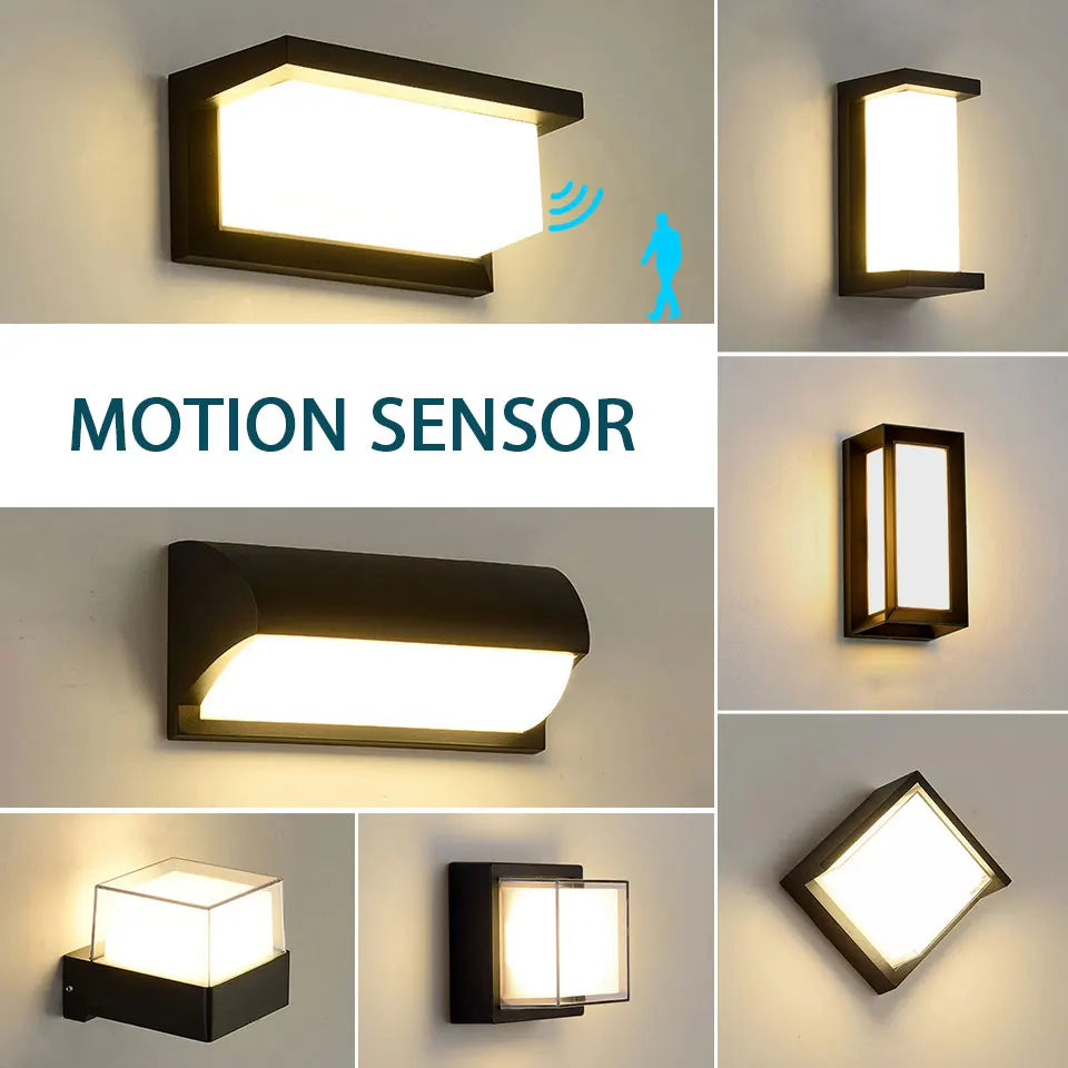 LED Outdoor Wall Light with Radar Motion Sensor - Waterproof Modern Porch & Garden Lamp AC85-265V
