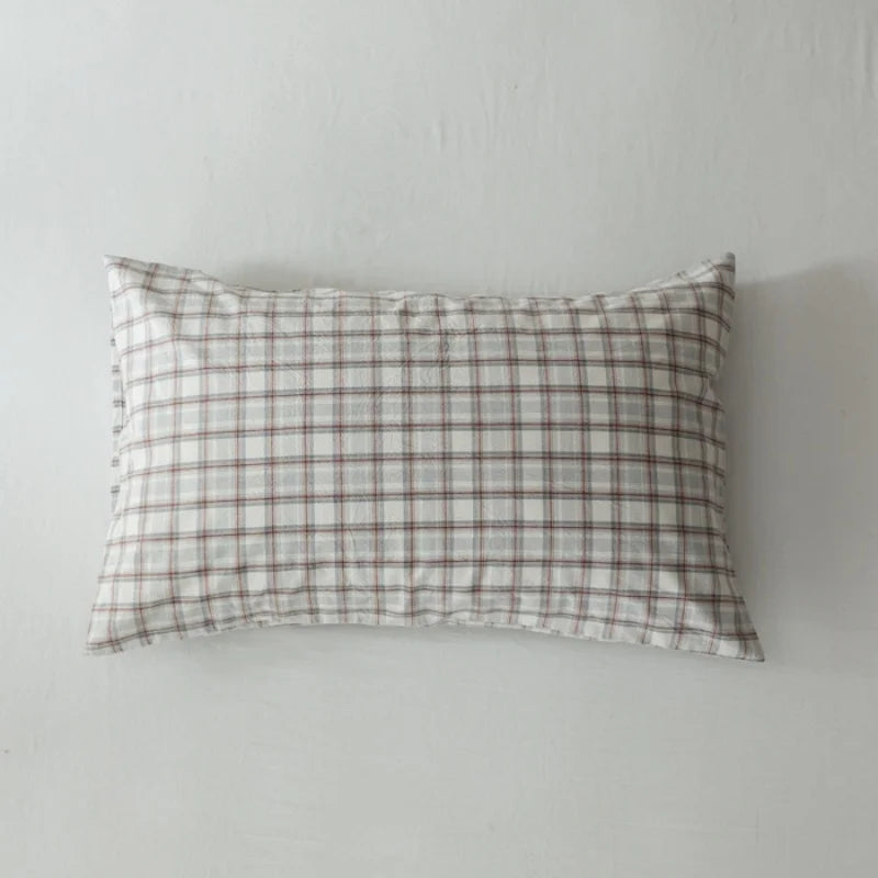 Washed Cotton Striped Pillowcase - 100% Cotton Envelope Pillow Cover, Breathable, 48 x 74 cm (19 x 29 in) - Single