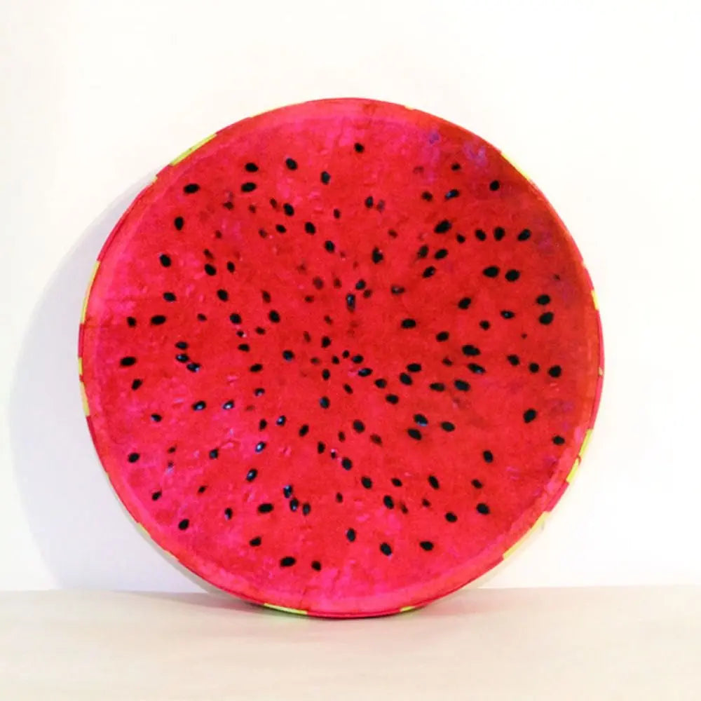 Round Fruit Print Chair Cushion 13 x 13 in (33 x 33 cm) - Memory Foam Seat Pad, Removable Washable Cover for Dining, Garden, Outdoor