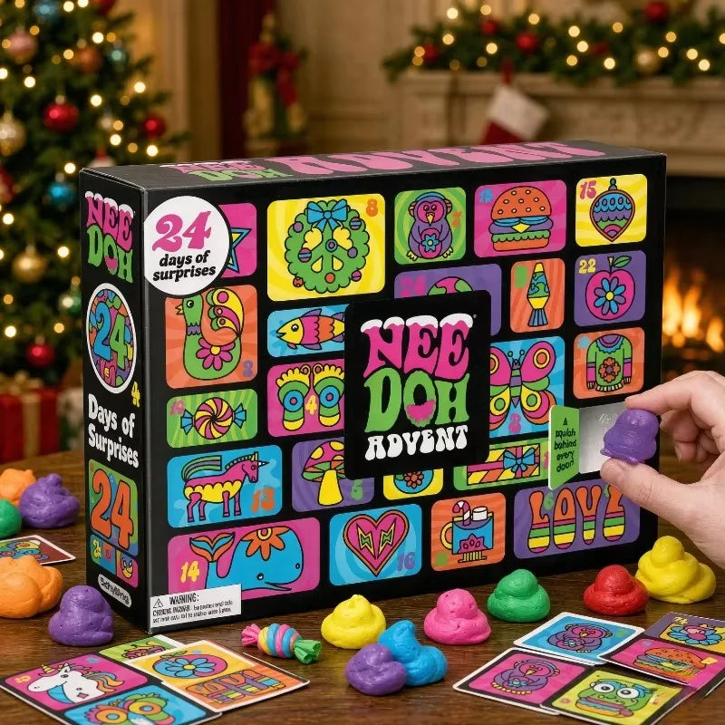 24-Day 3D PVC Sensory Squeeze Advent Calendar for Adults - Stress Relief Christmas Countdown