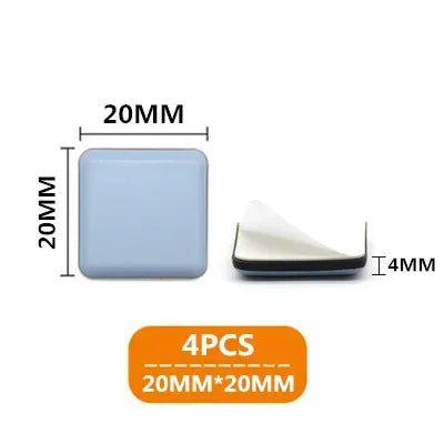 4-Pack Self-Adhesive Furniture Sliders PTFE Felt Floor Protectors - Anti-Scratch Glide Pads for Carpet, Wood, Tile