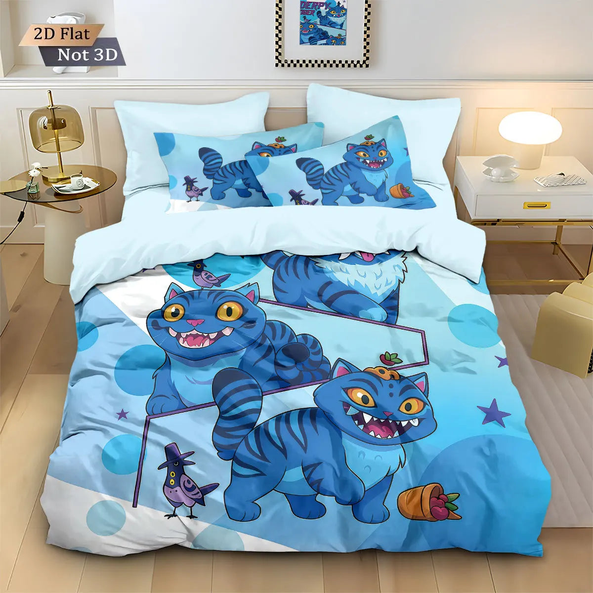 Anime Demon Hunter Zoey Mira Duvet Cover Set 3D Print Bedding for Girls Kids Teens Adults Single Double King