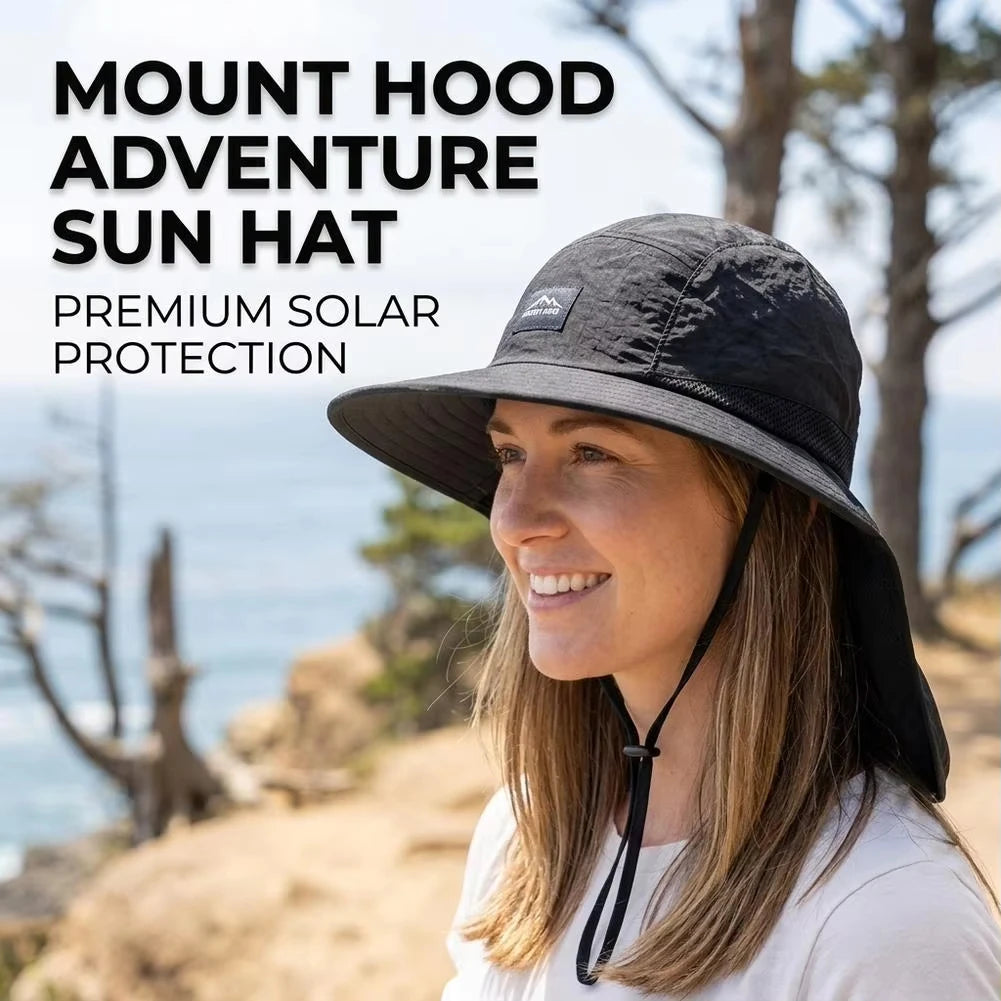 Wide Brim Sun Hat for Fishing & Hiking - Lightweight Breathable Adjustable Outdoor Travel Cap