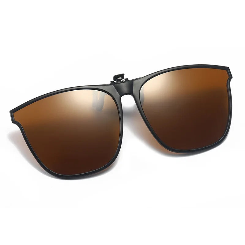 Polarized Clip-On Sunglasses for Men UV400 Anti-Glare Driving Square Shades