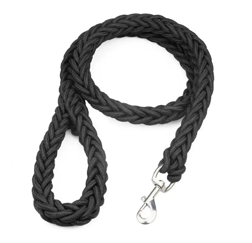 Large Nylon Braided Dog Leash 115cm (45.3in) Thick 2.0cm Rope Lead for Bulldog Rottweiler Hound