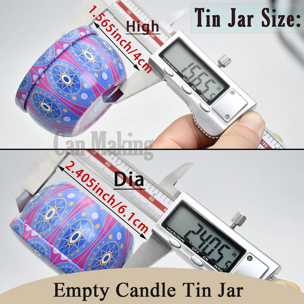 36-Pack Floral Tin Candle Jars 2.2 oz (approx. 62 g) Colorful Patterned Metal Candle Tins