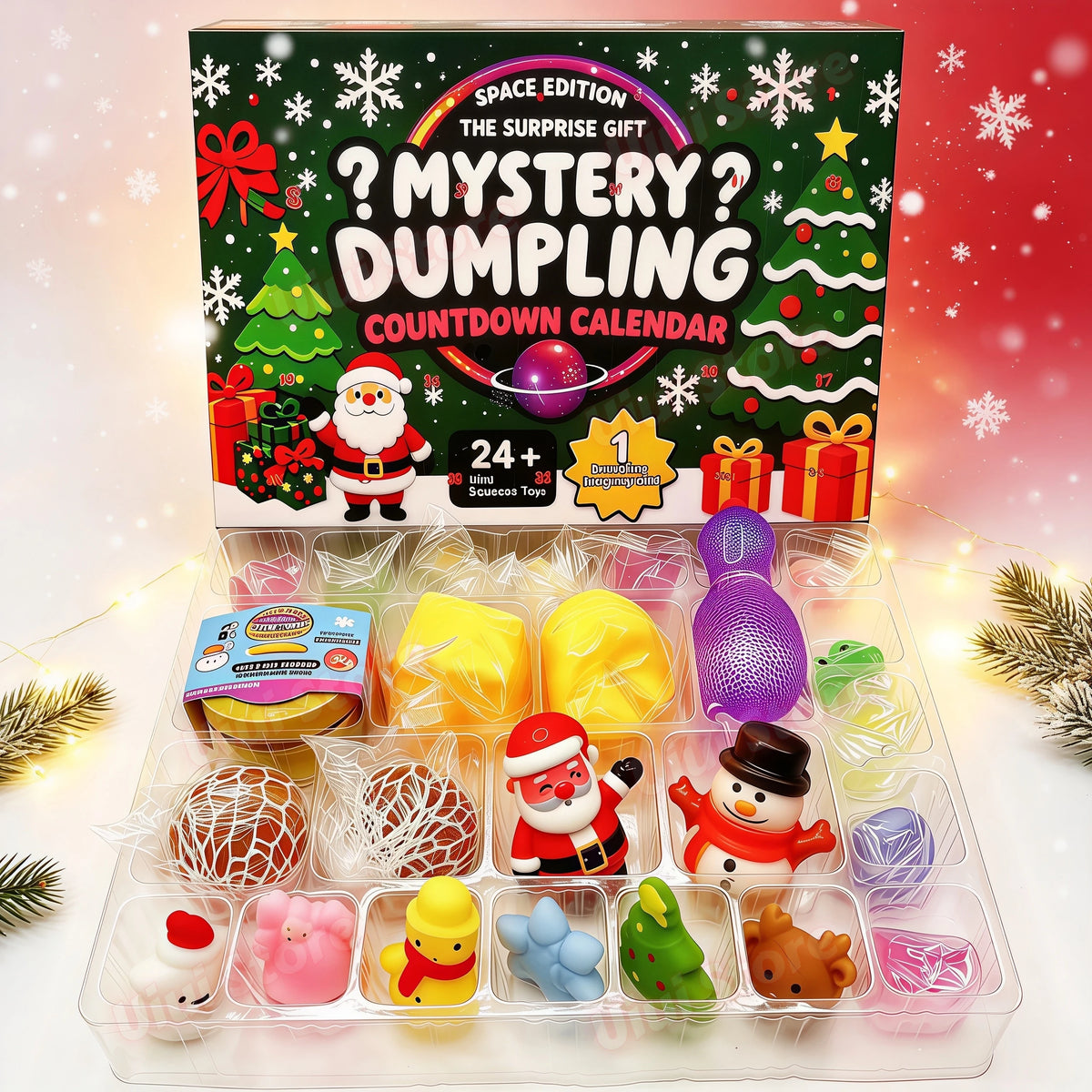 Christmas Squishy Advent Calendar - 24-Day Dumpling Squishies Slow-Rising Countdown Gift