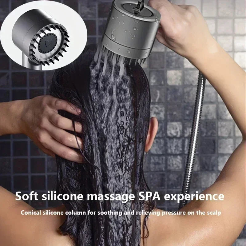 High Pressure Handheld Shower Head with Filter, One-Key Stop and Massage - Bathroom Shower Accessory