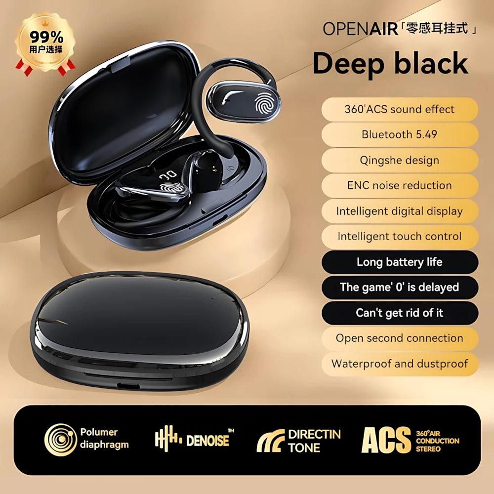 Bluetooth 5.3 True Wireless Earbuds with LED Display, ANC, Touch Controls, Waterproof Hi‑Fi Stereo Headset with Mic & Charging Case