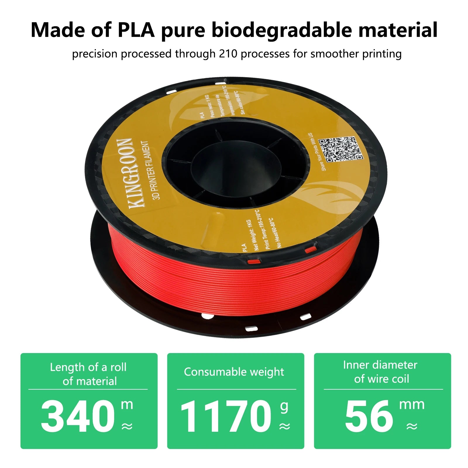 PLA and PETG 3D Printer Filament 10-Roll Pack — 1.75mm, 1kg (2.2 lb) Each — 10 kg (22 lb) Total, Assorted Colors, Eco-Friendly