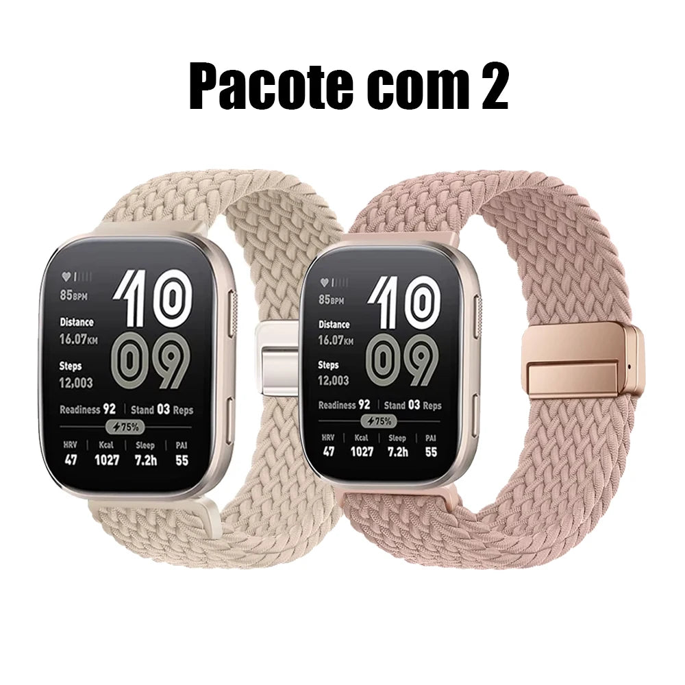 Magnetic Braided Nylon Watch Band — Adjustable Magnetic Clasp Strap for Smartwatches (1-Pack)