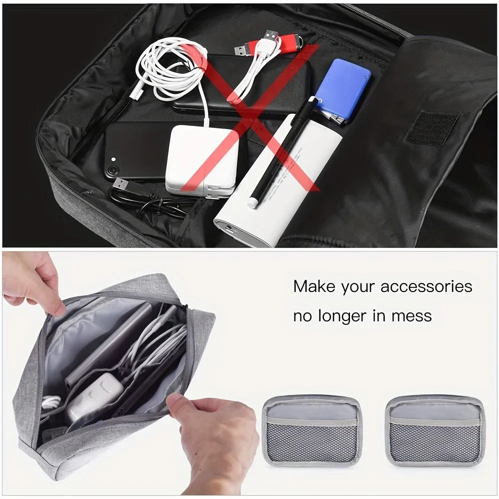 Travel Cable Organizer Bag for Electronics - Cord Case for Power Banks & SD Cards