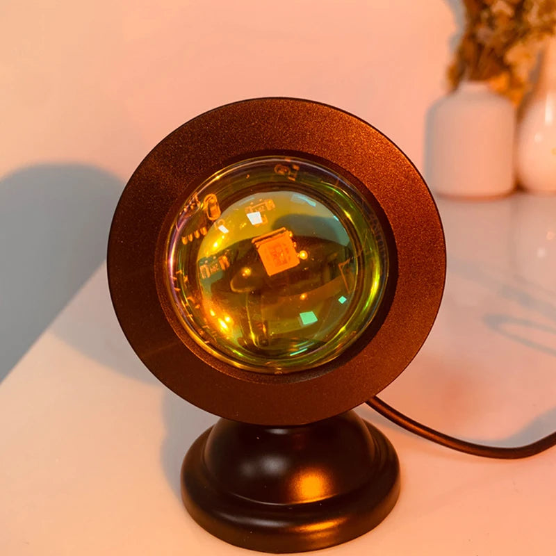 LED USB Sunset Lamp Projector Portable Mood Night Light for Bedroom, Living Room & Photography