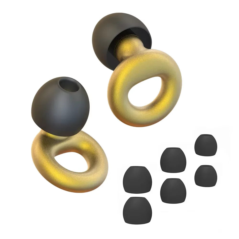 Silicone Earplugs 4 Pairs - Reusable Hypoallergenic Ear Plugs for Swimming & Sleep Noise Reduction (XS S M L)