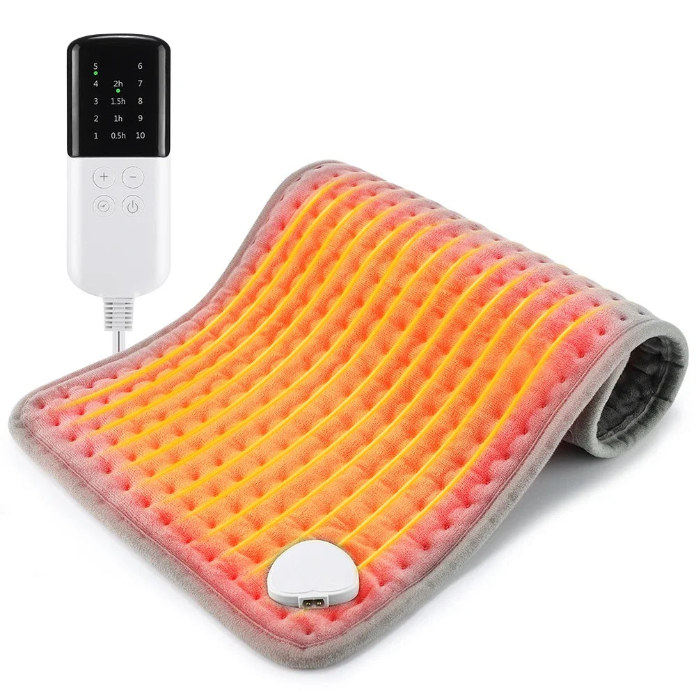 Electric Heating Pad 30 x 60 cm (11.8 x 23.6 in) Soft Micro-Plush Heated Pad with 10 Heat Levels & 4 Timers for Back, Body & Office