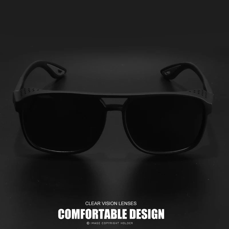 Men's Polarized Riding Sunglasses – Square Polycarbonate Frame for Outdoor Sports & Casual Wear