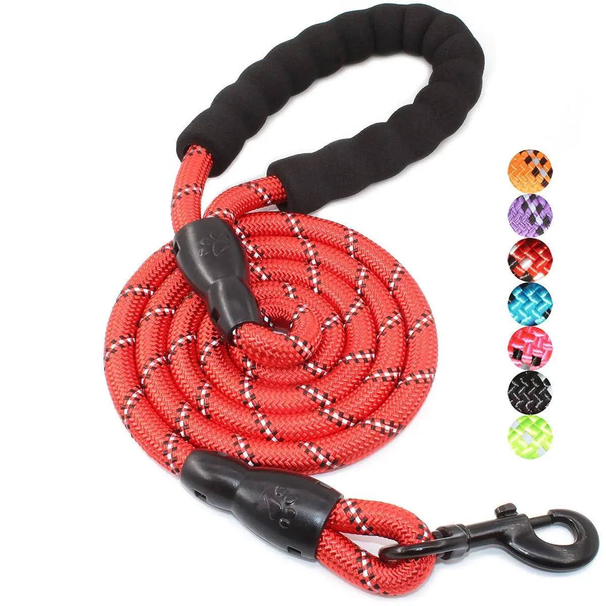 Reflective Nylon Dog Leash with Soft Handle — Reinforced Leash for Small, Medium & Large Dogs — 4ft/5ft/6.6ft/9.8ft (120/150/200/300 cm)