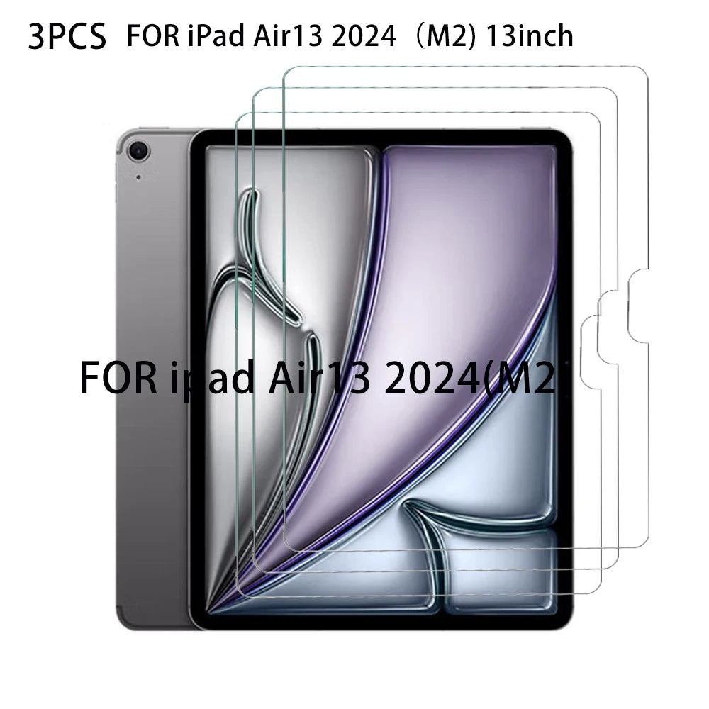 3-Pack Tempered Glass Screen Protector for iPad Air 11-inch (279 mm) HD Anti-Scratch