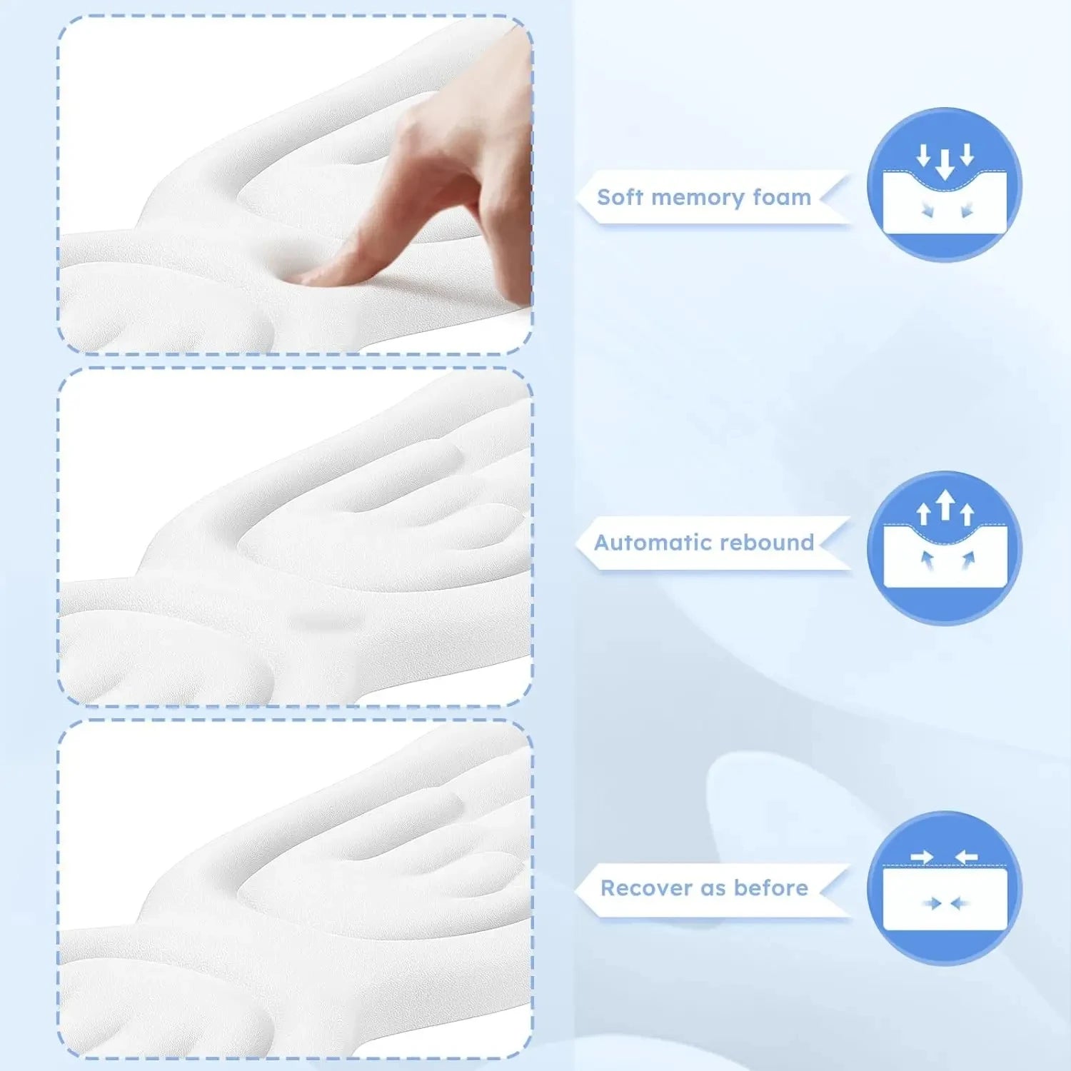 Ergonomic Angel Wing Memory Foam Keyboard & Mouse Wrist Rest Set — Non-Slip Wrist Support for Laptop & PC