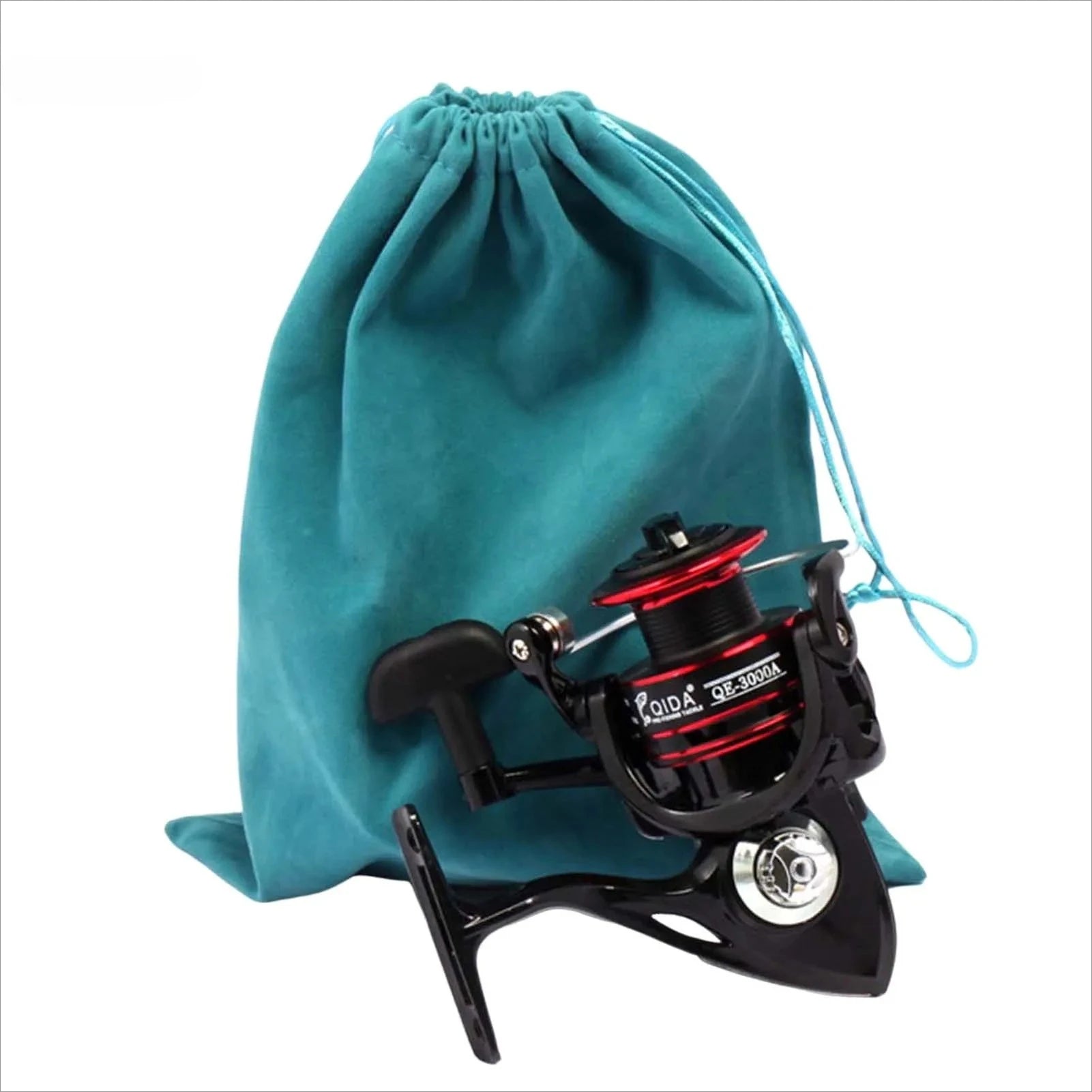 Fishing Reel Storage Bag - Portable Drawstring Reel Protect Pouch, 3 Sizes (15×20 / 17×23 / 20×25 cm | 5.9×7.9 / 6.7×9.1 / 7.9×9.8 in)