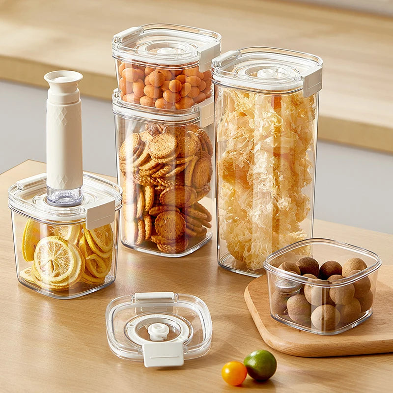 Airtight Vacuum-Seal Food Storage Canister – 460ml / 700ml / 1300ml / 1800ml (15.5–60.9 fl oz) for Coffee, Tea & Cereal