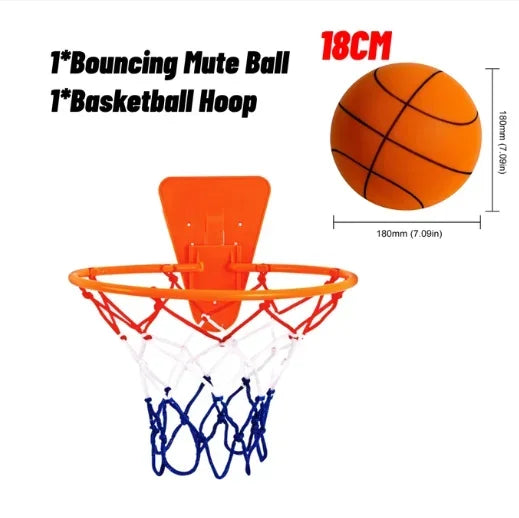 Silent Foam Basketball for Kids — Squeezable Indoor Bounce Ball