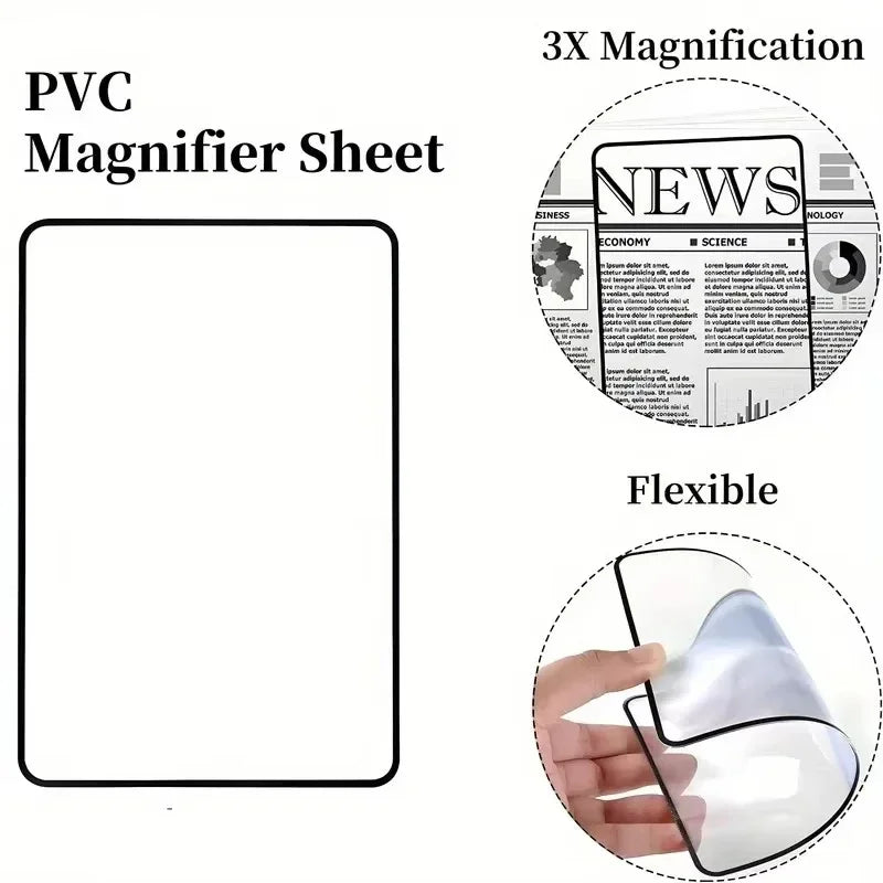 Full-Page Ultra-Thin PVC Reading Magnifier Sheet – Large Page Magnifying Lens for Books, Newspapers & Maps