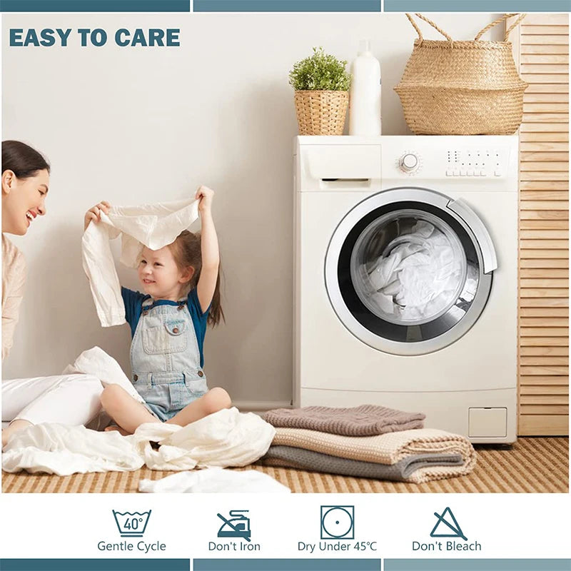 Waterproof Mattress Protector Fitted Sheet with Elastic Band – TPU-Backed, Breathable, Dust Mite & Anti-Bacterial – Fits Mattresses up to 46 cm (18 in) | Sizes 90x200 / 140x200 / 160x200 / 180x200 cm