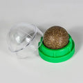 Catnip Wall Stick-On Spin Ball Toy for Cats — Adhesive Cat Grass Treat for Play & Dental Care