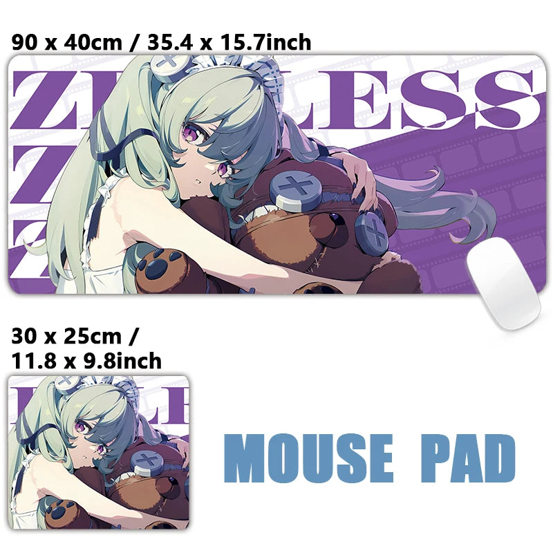 XXL Anime Gaming Mouse Pad – Hoshimi Miyabi & Evelyn Ellen Desk Mat, Large Keyboard Mousepad with Non-Slip Silicone Base