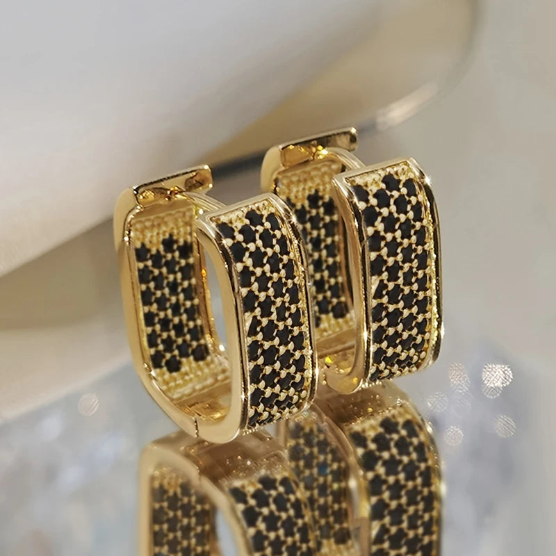 Paved CZ Hoop Earrings for Women - Gold & Silver Cubic Zirconia Hoops
