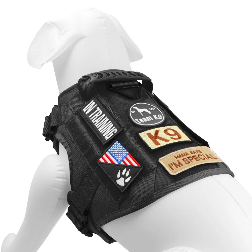1-Pack Removable Embroidered Service Dog Patch – Tactical ID Patch for Harness, Vest & Leash (Fits Dogs & Cats)