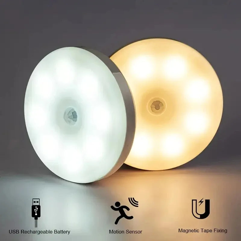 Wireless Motion-Activated LED Night Light – Rechargeable Motion Sensor Lamp for Staircase, Bedroom, Closet & Hallway