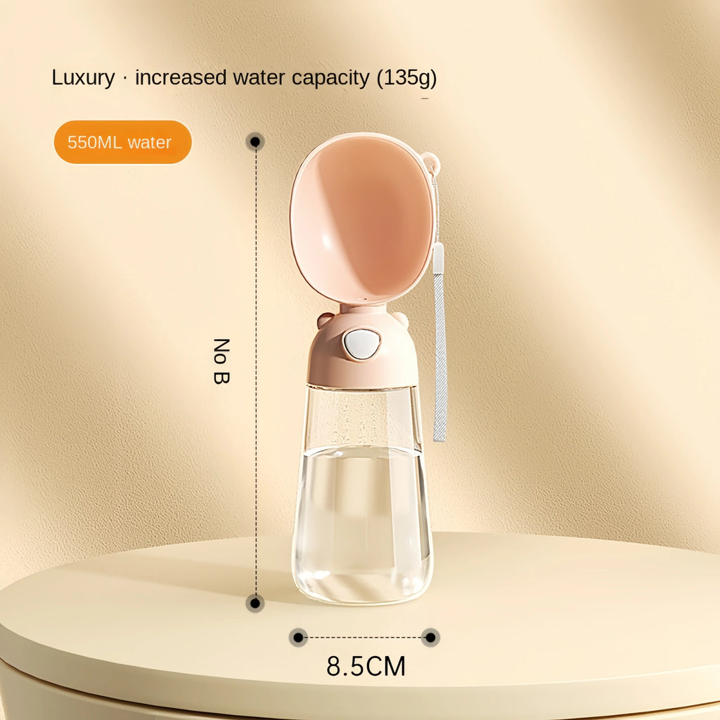 Portable Pet Water Bottle with Food Dispenser, Food-Grade Travel Bowl for Dogs & Cats