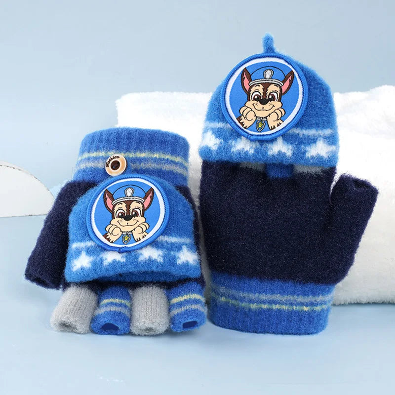 Kids Winter Plush Cartoon Mittens - Warm Gloves for Children Ages 2–6