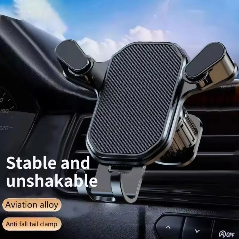Gravity Car Air Vent Phone Holder – Universal Clip Mount for 4–7 in (10.2–17.8 cm) Smartphones, Shockproof 360° Rotation