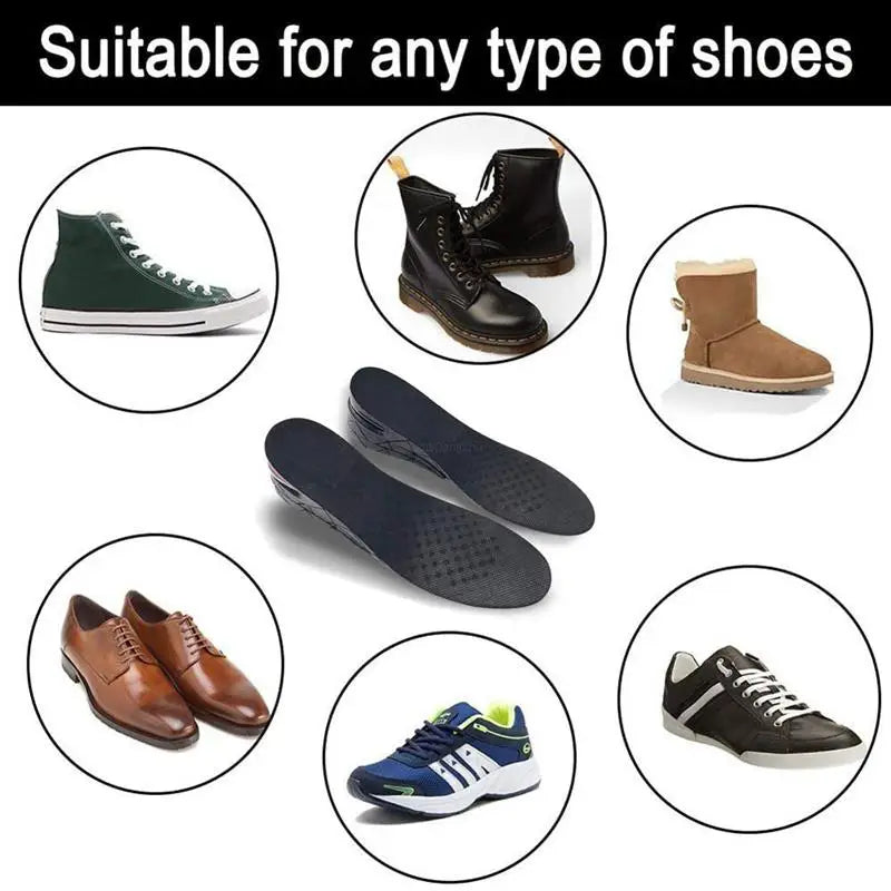 Adjustable Height-Increase Insoles 3–9 cm (1.2–3.5 in) – Invisible Air Cushion Shoe Inserts, Cut-to-Fit Elevator Insoles