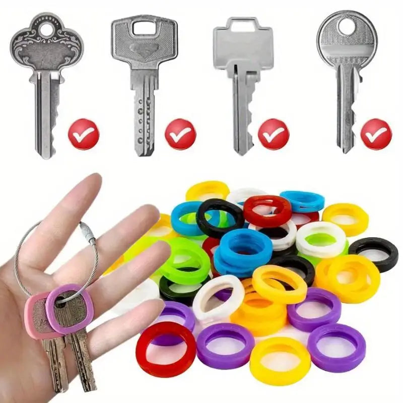 12-Pack Vintage Silicone Key Covers – Multi-Color Key Caps for Door Key Protection & Organization