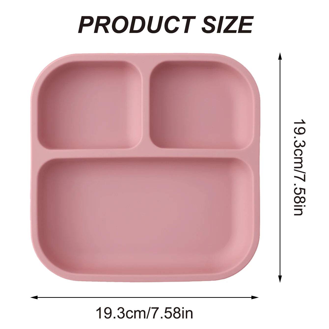BPA-Free Silicone Suction Divided Baby Plate, Leakproof Toddler Meal Tray, Easy-Clean Kids Dinnerware