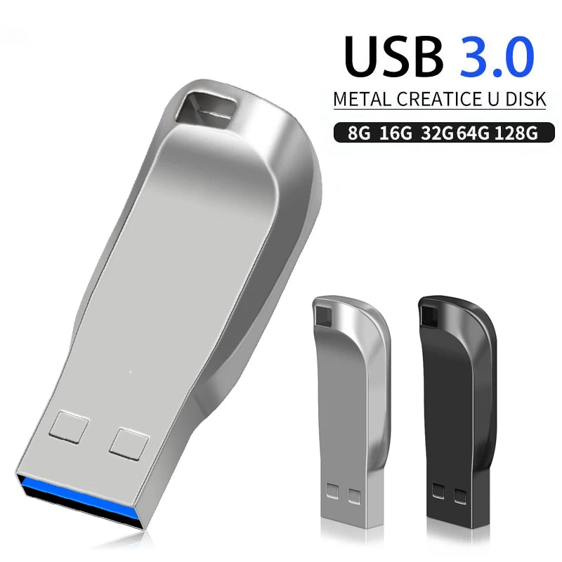High-Speed Metal USB 3.0 Flash Drive – Waterproof USB Stick with OTG Support, 8GB–128GB
