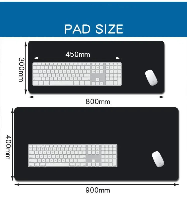 Large Gaming Mouse Pad Desk Mat XL Extended Keyboard & Mouse Pad — 30x80 / 40x90 / 50x100 cm (11.8x31.5, 15.7x35.4, 19.7x39.4 in)