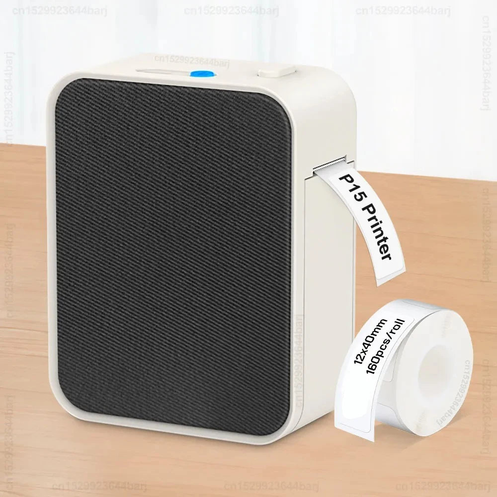 Mini Bluetooth Thermal Label Printer Portable Inkless 15mm (0.59in) Rechargeable Type-C