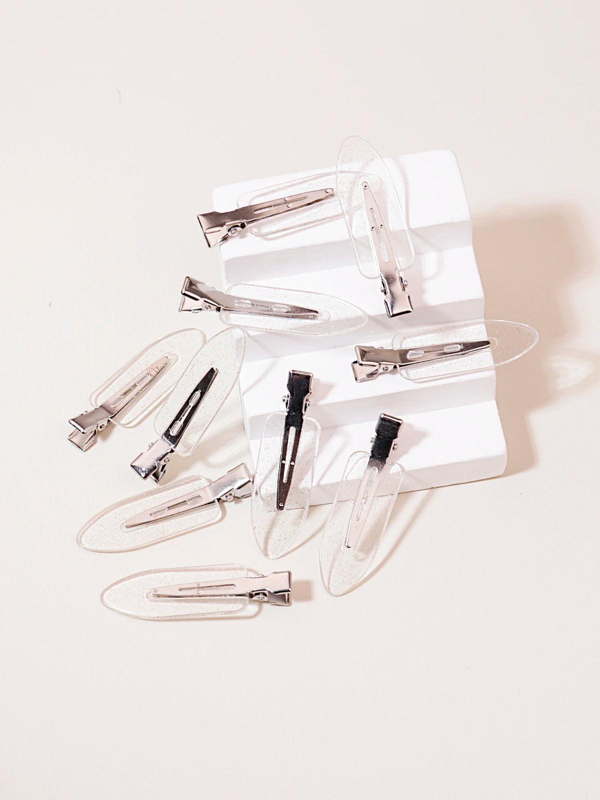 10-Pack Clear Seamless Hair Clips for Wigs and Makeup, Transparent Styling Facial Accessory Clips