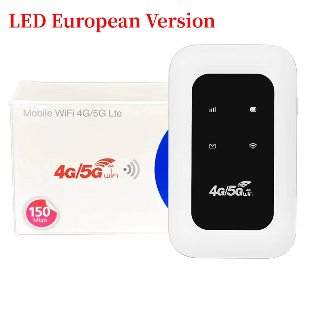 4G LTE Pocket WiFi Router 150Mbps Portable MiFi Hotspot with SIM Slot, 2100mAh Battery for Travel Home Office RV