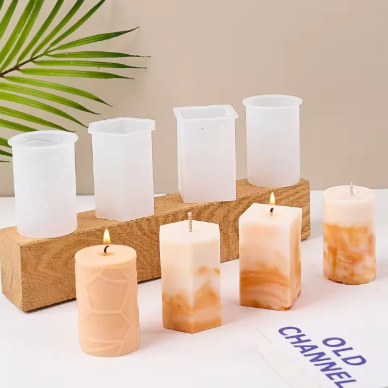 3D Geometric Silicone Cylinder Candle & Soap Mold for DIY Aromatherapy Home Decor