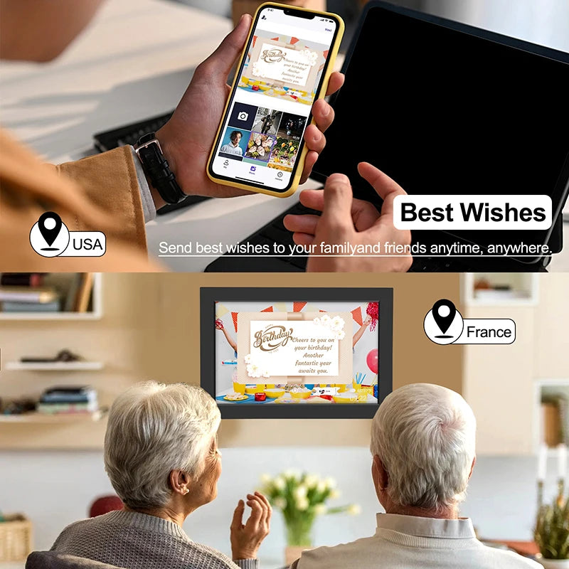 WiFi Digital Photo Frame 10.1-Inch (25.6 cm) 32GB Smart Touchscreen 1280x800 HD Picture Frame for Home & Gifts